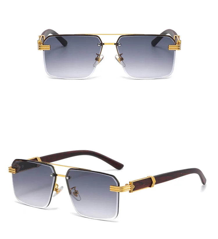 Pierre Unisex Rimless Square UV400 Sunglasses