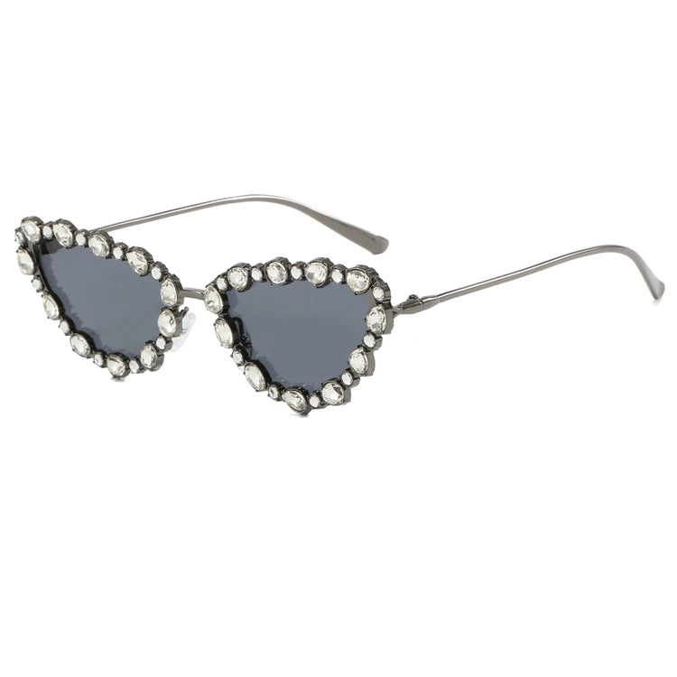 SHAREEN WOMEN'S RHINESTONE DETAILED CAT EYE FRAME SUNGLASSES