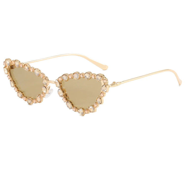 SHAREEN WOMEN'S RHINESTONE DETAILED CAT EYE FRAME SUNGLASSES