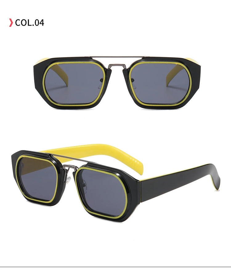 JAYDEN MEN'S RECTANGLE FRAME FLAT TOP UV400 SUNGLASSES
