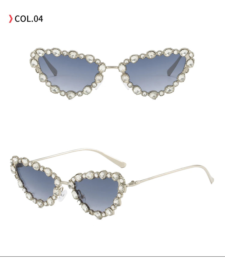 SHAREEN WOMEN'S RHINESTONE DETAILED CAT EYE FRAME SUNGLASSES