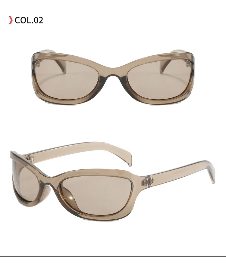 Rebecca Polarized Womens Y2K Oval Frame Fashion Sunglasses