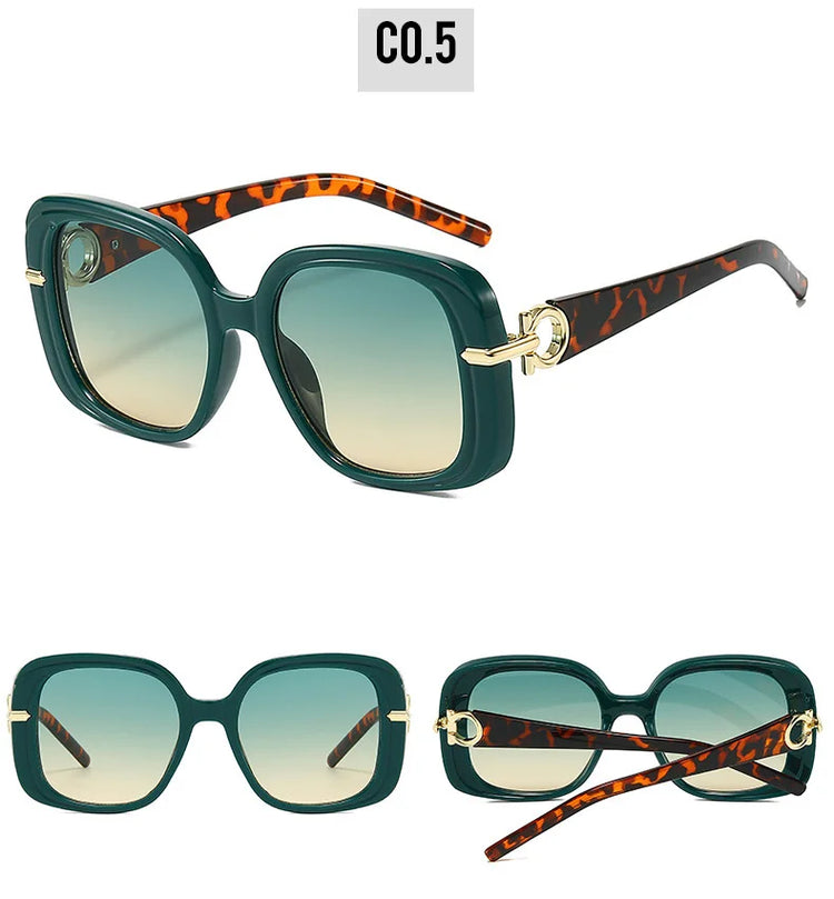 Rhiannon Women's Retro Square Frame UV400 Sunglasses