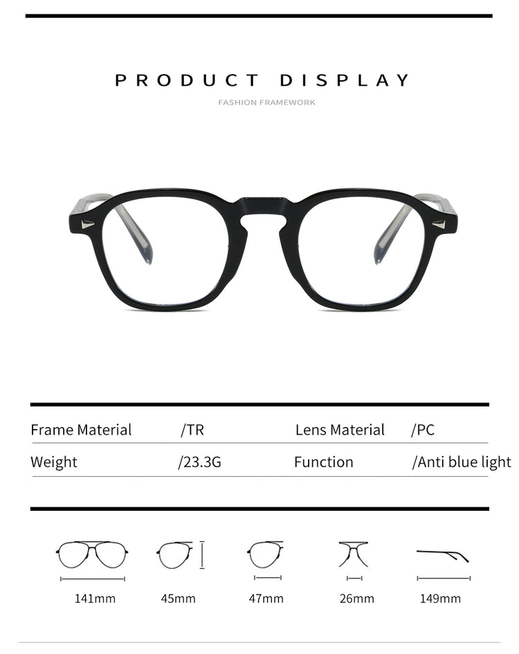 Caden Square Frame Anti-Blue Light Glasses