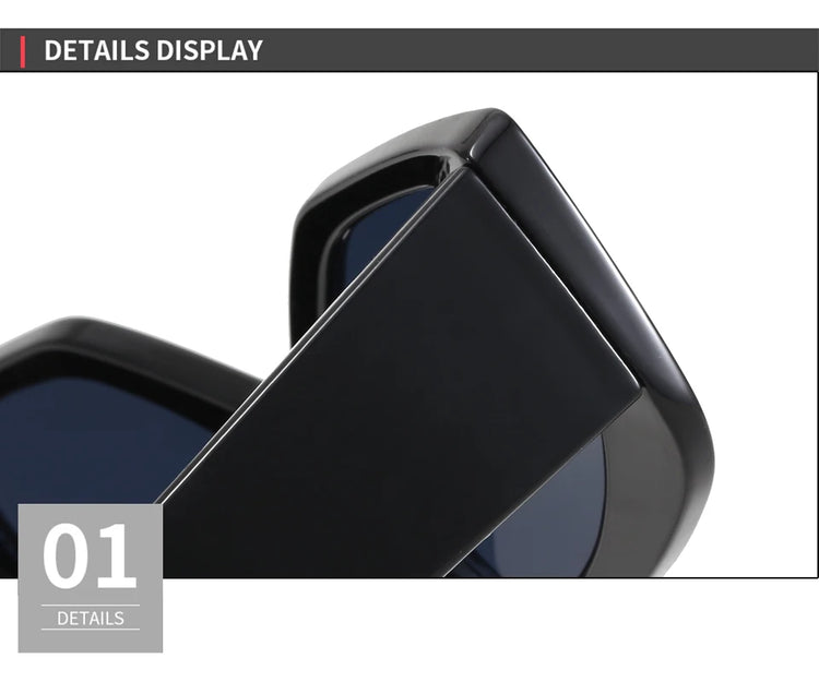 LAILA UNISEX OVERSIZED POLYGON CAT EYE UV400 CHUNKY FRAME SUNGLASSES
