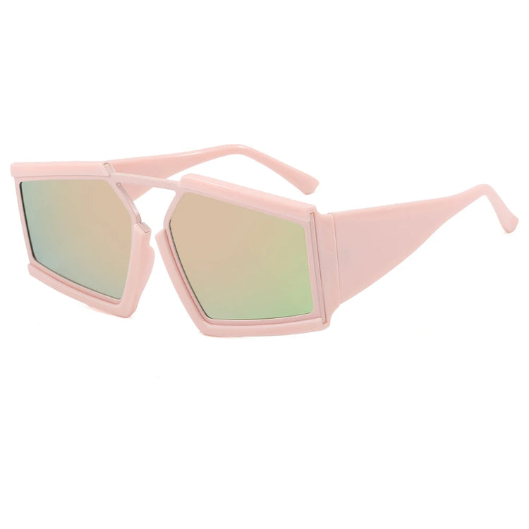 MITCHELL OVERSIZED UNISEX UV400 BOLD RECTANGULAR FRAME SUNGLASSES