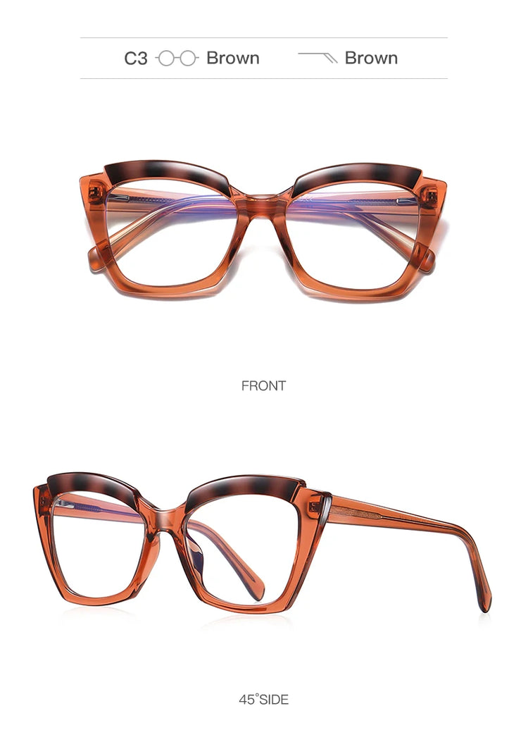 NICOLE TWO-TONE ANTI BLUE LIGHT CAT EYE FRAME GLASSES