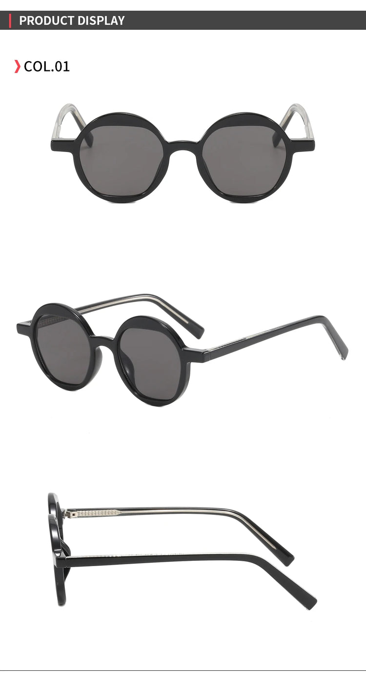 HUGHES WOMENS RETRO ROUND FRAME UV400 SUNGLASSES