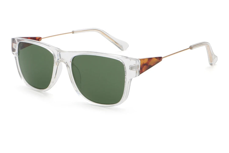 IAN UNISEX TWO TONE UV400 SQUARE FRAME SUNGLASSES