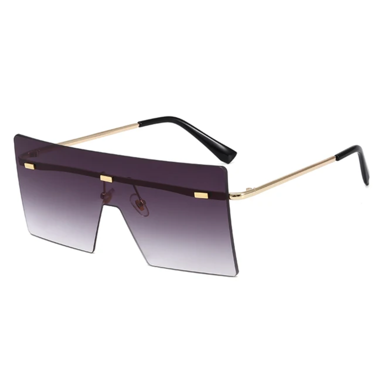 RAQUELLE Women's Oversized Rimless Square Shield Sunglasses