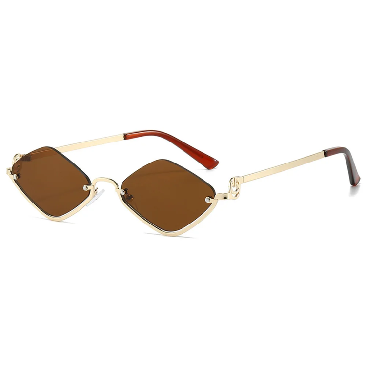 Aura Women's Small Retro Diamond Lens Sunglasses