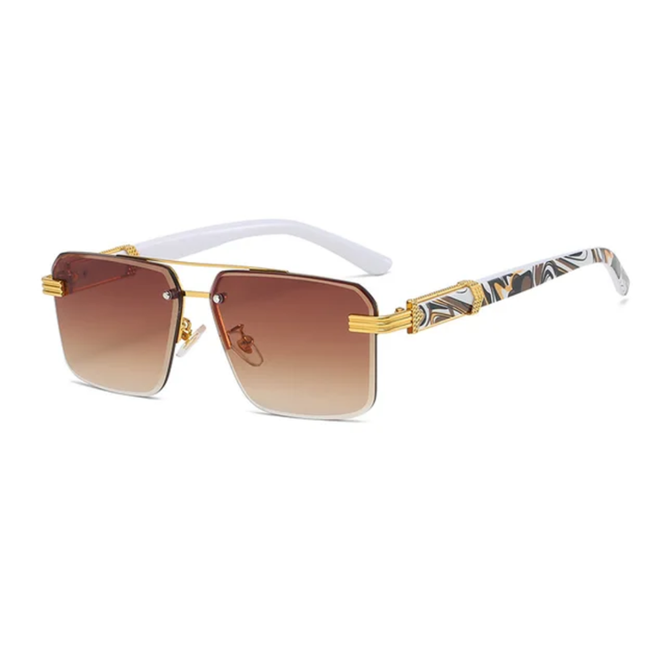 Pierre Unisex Rimless Square UV400 Sunglasses