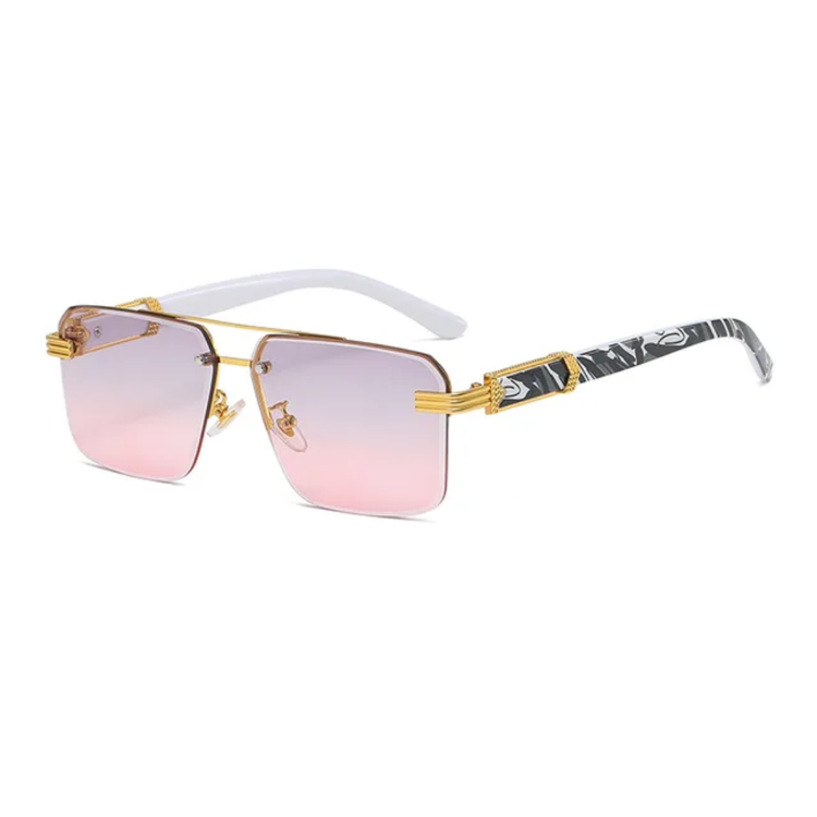 Pierre Unisex Rimless Square UV400 Sunglasses