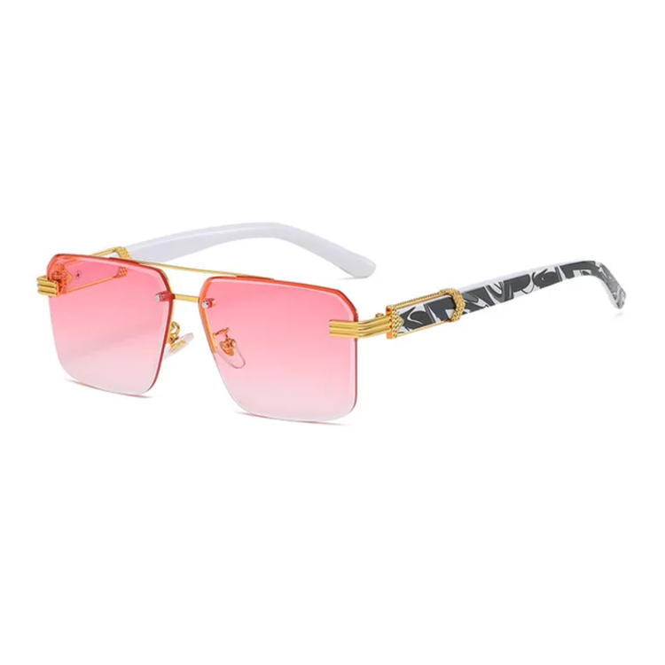 Pierre Unisex Rimless Square UV400 Sunglasses