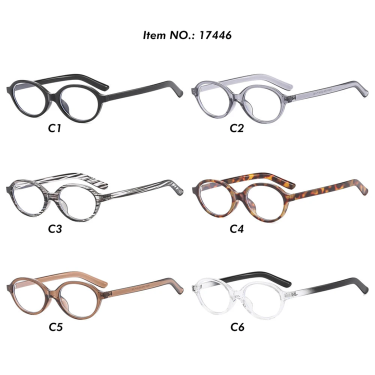 Sol Womens Small Oval Frame Anti Blue Light Blocking Glasses