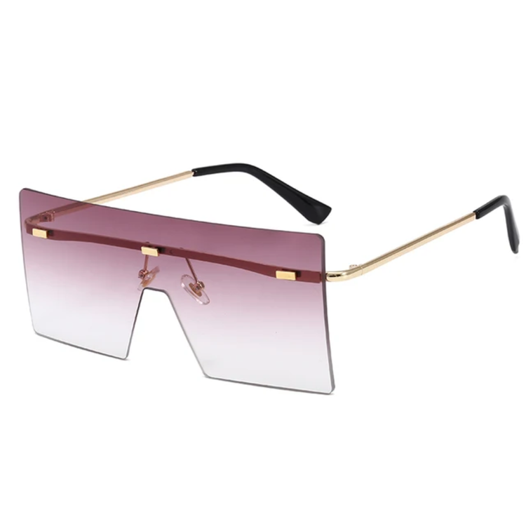 RAQUELLE Women's Oversized Rimless Square Shield Sunglasses