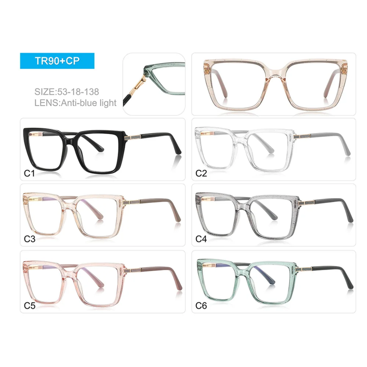 Polaris Womens Square Frame Anti Blue Light Blocking Glasses