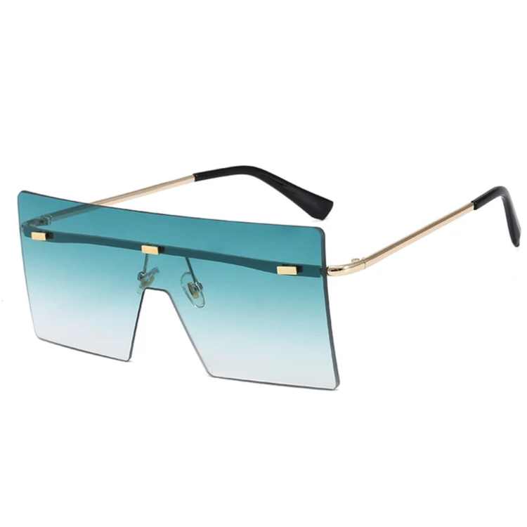 RAQUELLE Women's Oversized Rimless Square Shield Sunglasses
