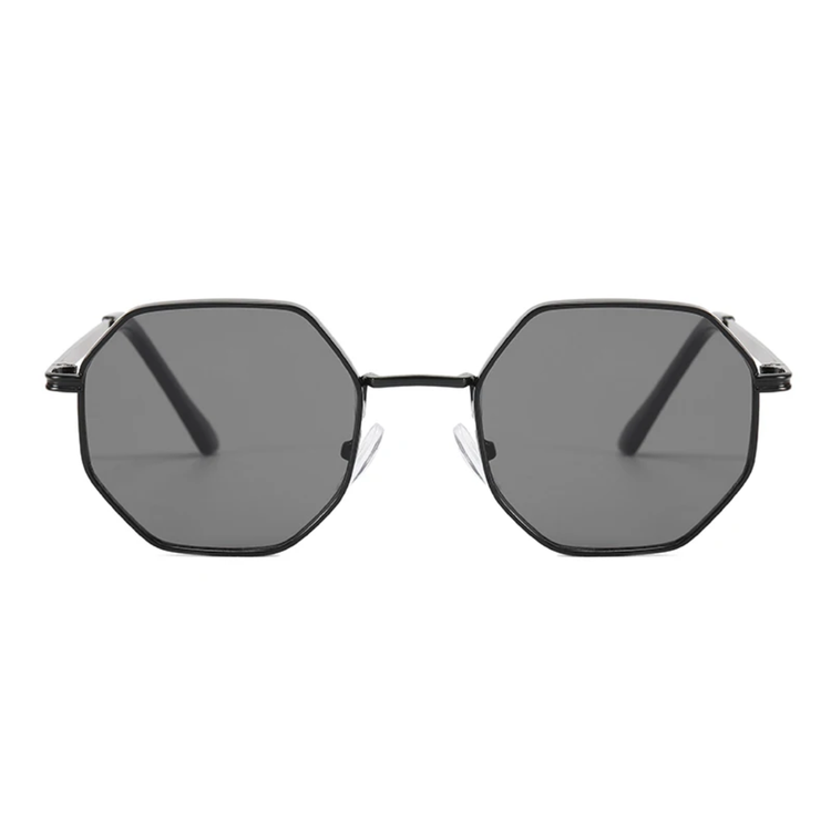 Rune Unisex UV400 Octagonal Metal Frame Sunglasses