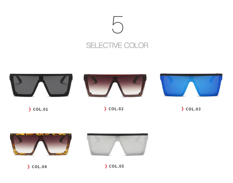 Blaze Unisex Oversized Flat Top Retro UV400 Sunglasses