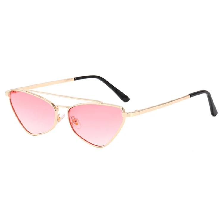 Luna Women's Small Metal Cat-Eye Frame Retro UV400 Sunglasses