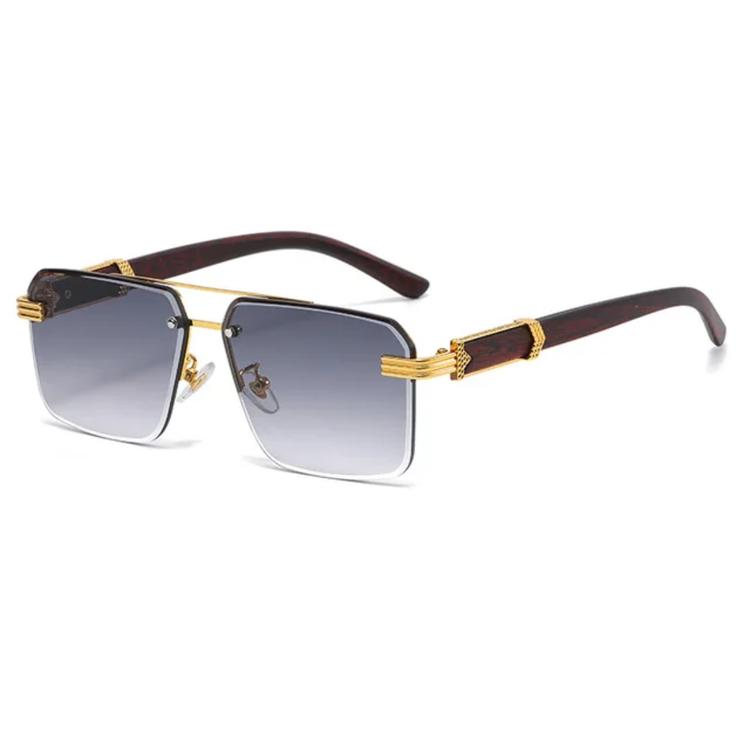Pierre Unisex Rimless Square UV400 Sunglasses