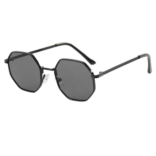 Rune Unisex UV400 Octagonal Metal Frame Sunglasses