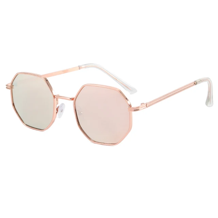 Rune Unisex UV400 Octagonal Metal Frame Sunglasses