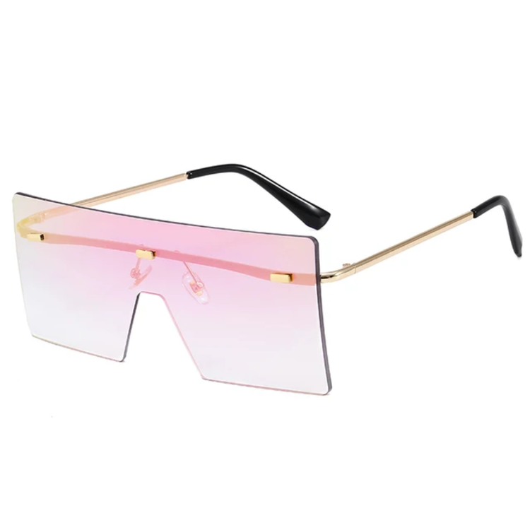 RAQUELLE Women's Oversized Rimless Square Shield Sunglasses