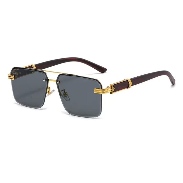 Pierre Unisex Rimless Square UV400 Sunglasses