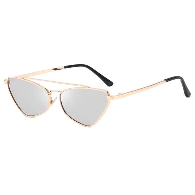 Luna Women's Small Metal Cat-Eye Frame Retro UV400 Sunglasses