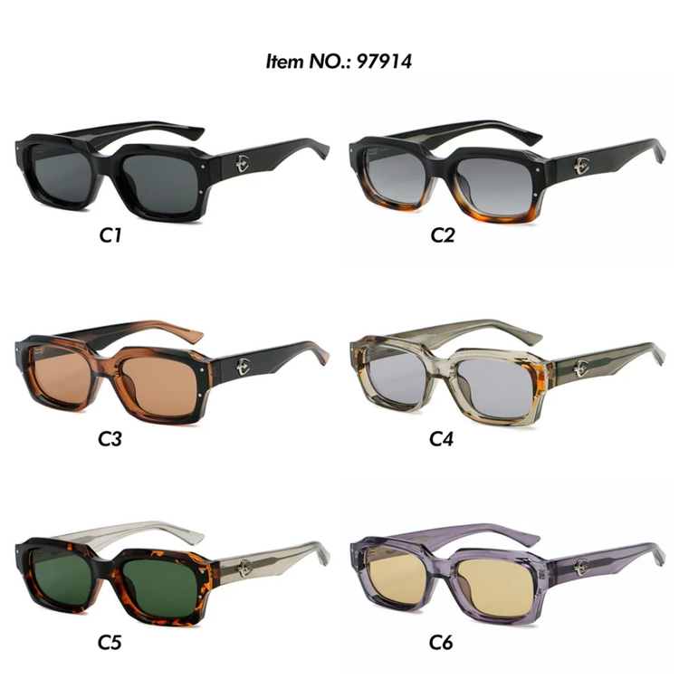 Griffin Unisex Square Frame UV400 Sunglasses