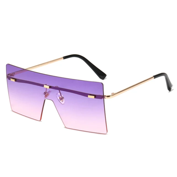 RAQUELLE Women's Oversized Rimless Square Shield Sunglasses