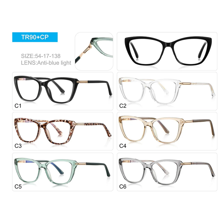 Muse Women's Transparent Anti-Blue Light Cat-Eye Glasses
