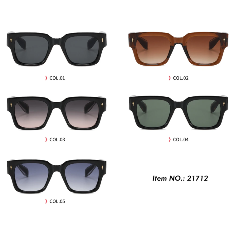 Peter Unisex Square Frame UV400 Sunglasses
