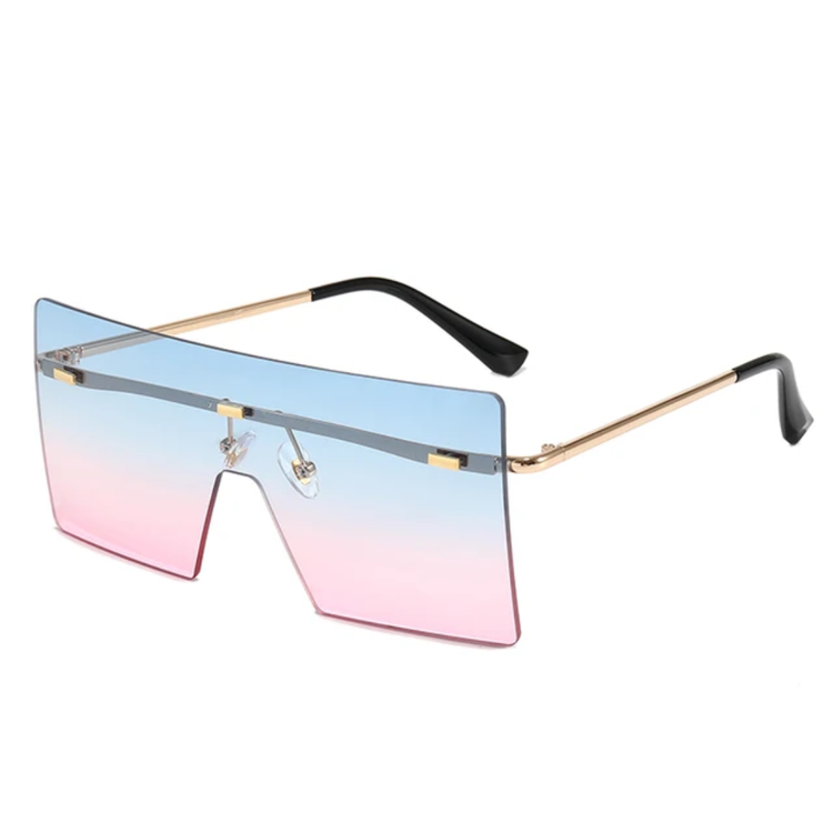 RAQUELLE Women's Oversized Rimless Square Shield Sunglasses