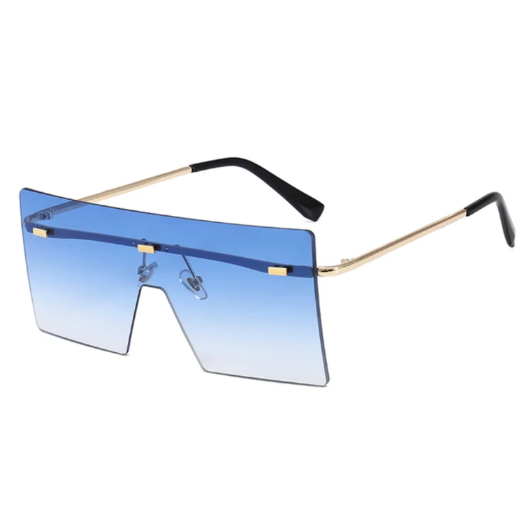 RAQUELLE Women's Oversized Rimless Square Shield Sunglasses