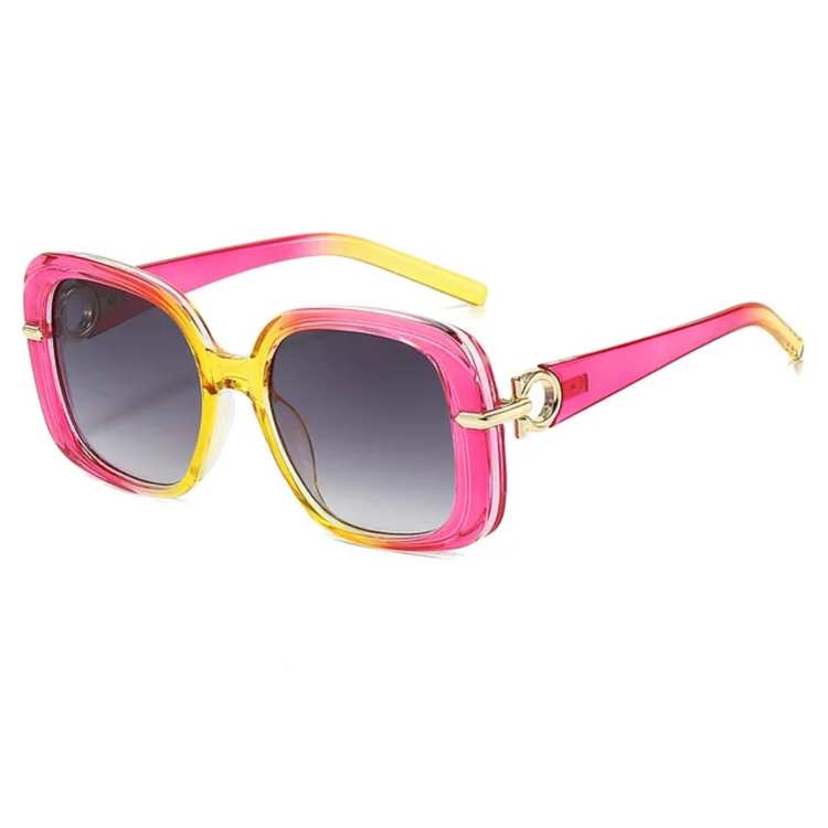 Nadia Women's Retro Oversized Gradient UV400 Square Frame Sunglasses
