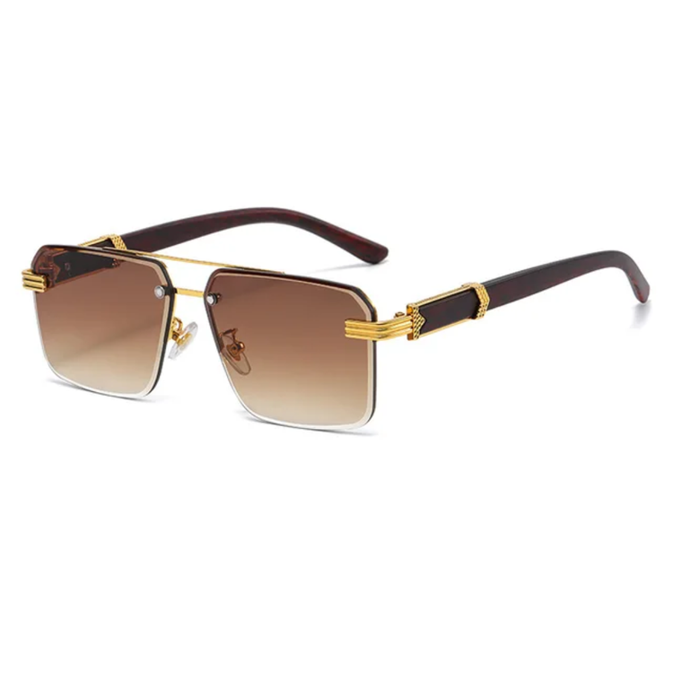 Pierre Unisex Rimless Square UV400 Sunglasses