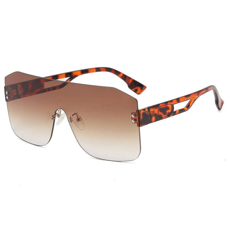 JADA Women's UV400 Rimless Single-Lens Pilot Frame Sunglasses