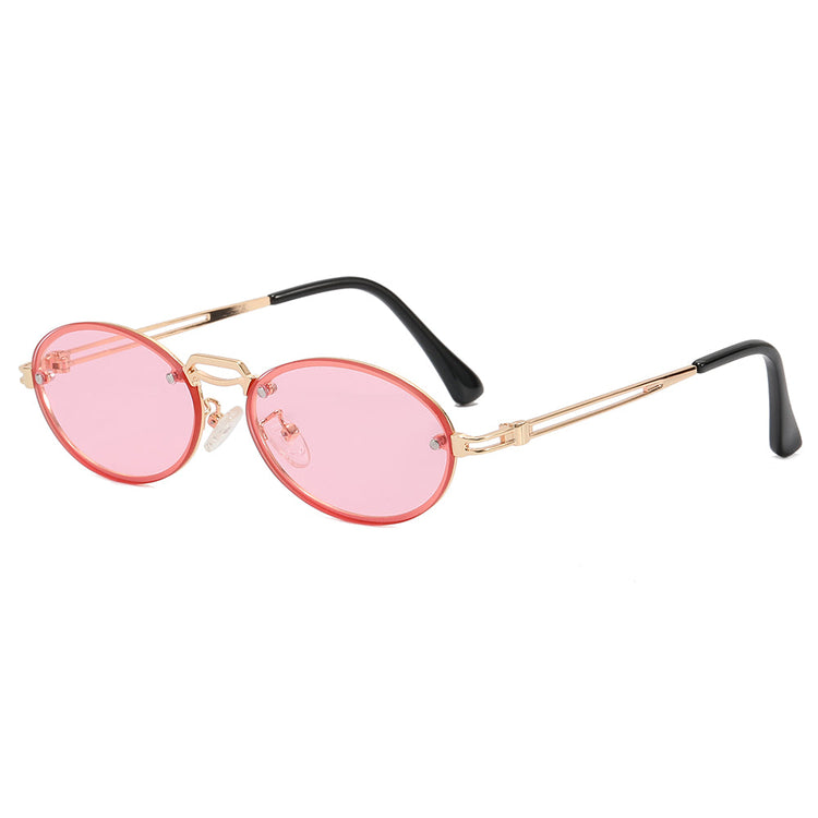 DALE GOLD OVAL UNISEX UV400 METAL FRAME SUNGLASSES