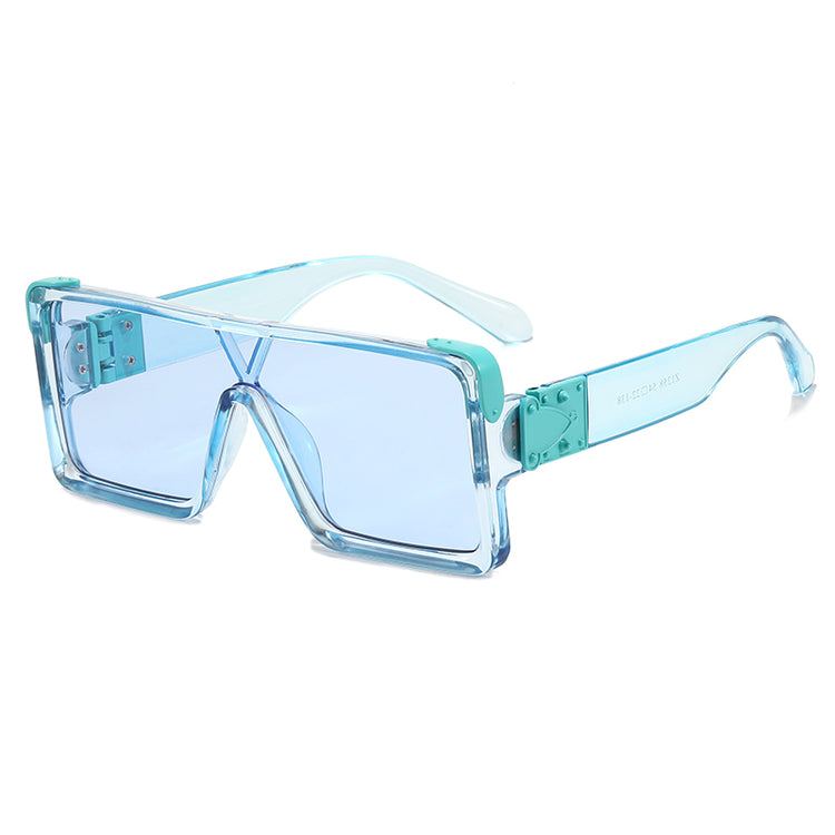 Shane Unisex Oversized UV400 Mono Lens Rectangular Frame Sunglasses