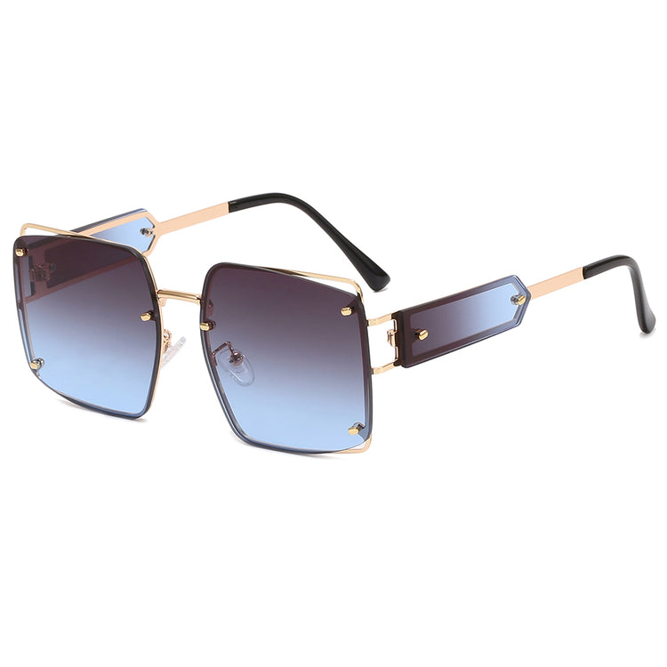CAMERON UNISEX UV400 SQUARE METAL FRAME SUNGLASSES