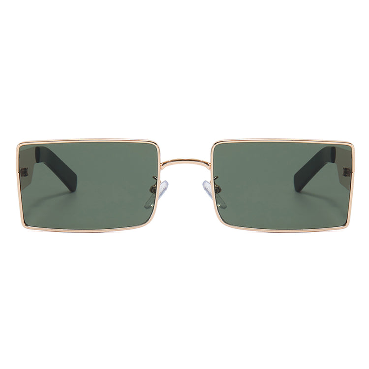 DWAYNE UNISEX UV400 SMALL RECTANGLE METAL FRAME SUNGLASSES