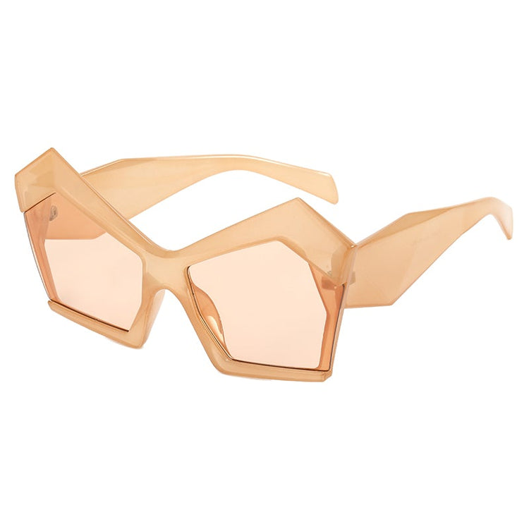 BROOKE RETRO VINTAGE POLYGON OVERSIZED SUNGLASSES - MINT