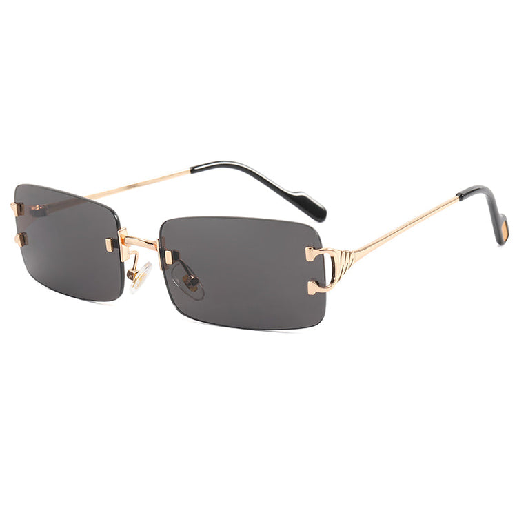 AMAR UNISEX UV 400 METAL RIMLESS RECTANGLE FRAME SUNGLASSES