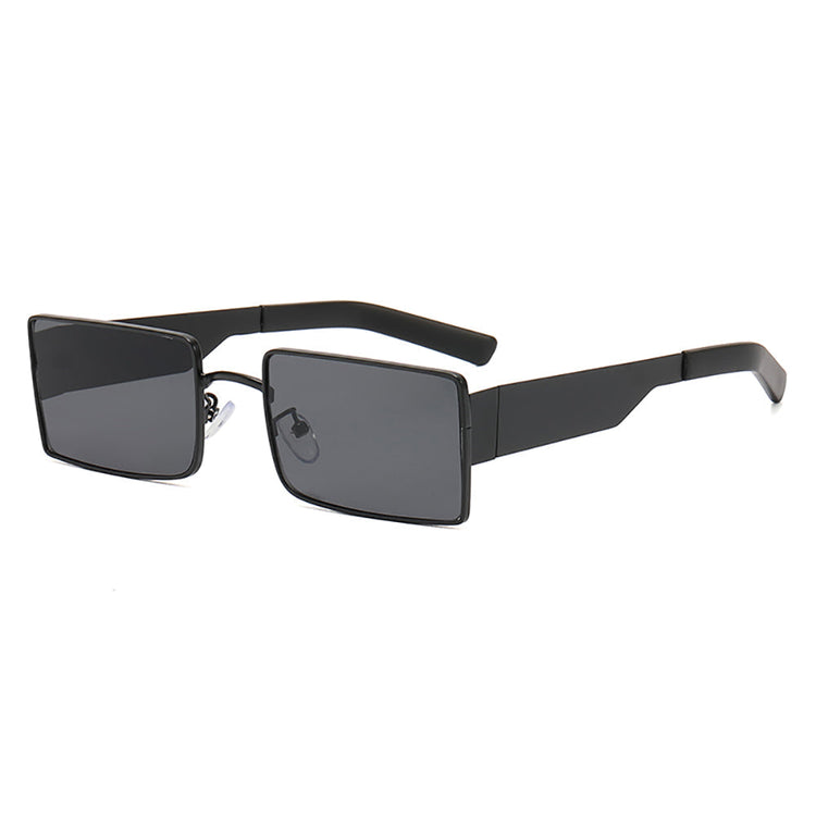 DWAYNE UNISEX UV400 SMALL RECTANGLE METAL FRAME SUNGLASSES