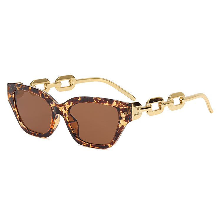 Lorraine Women's Vintage Chain-Link Cat-Eye Sunglasses