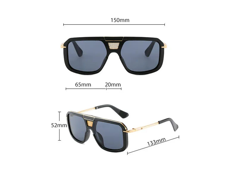 JAY MEN'S OVERSIZED UV 400 AVIATOR FRAME SUNGLASSES