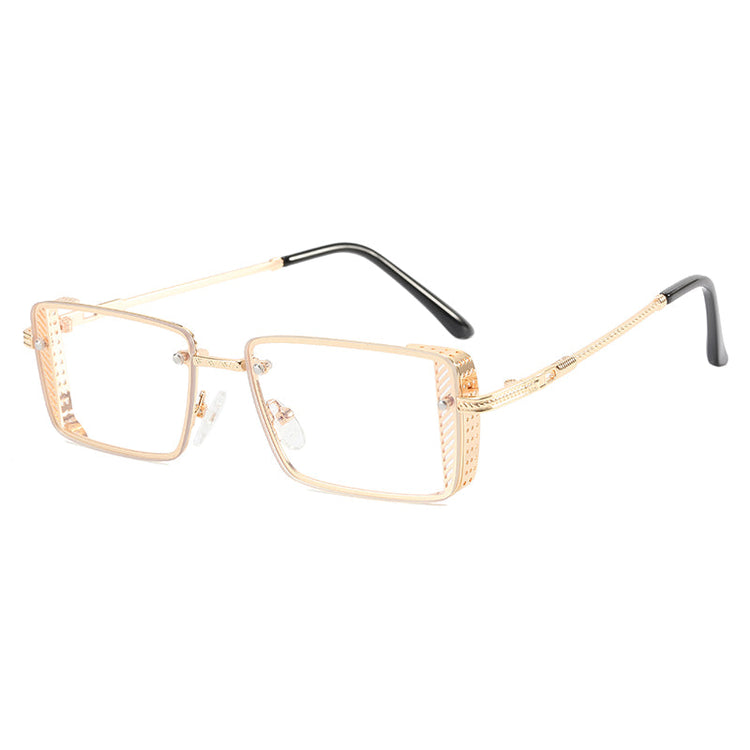DON UNISEX SMALL RECTANGULAR METAL FRAME UV 400 SUNGLASSES